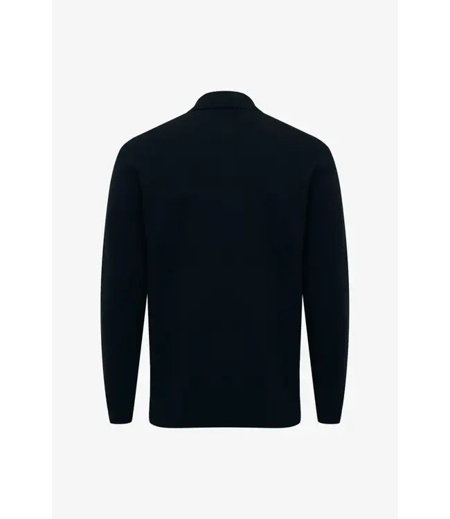 Genti Longsleeve Button Polo 020 Black