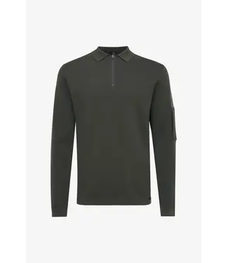Genti Cool Dry Polo Zip Burgundy 072