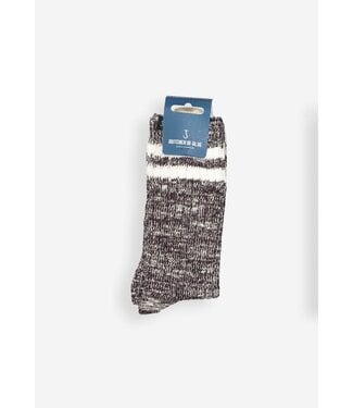 Butcher of Blue Rowe slub stripe sock topaz brown