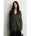 Second Female Alpha Knit Monogram Cardigan Black Olive