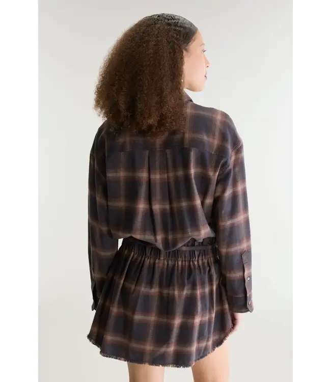 Bellerose Jarvis Checked Shirt Dress Brown
