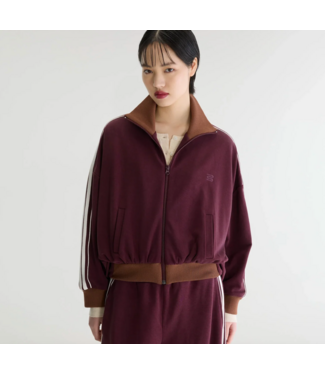 Bellerose Teng Zip-Up Sweatshirt Burgundy