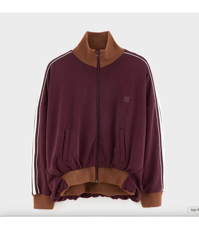 Bellerose Teng Zip-Up Sweatshirt Burgundy