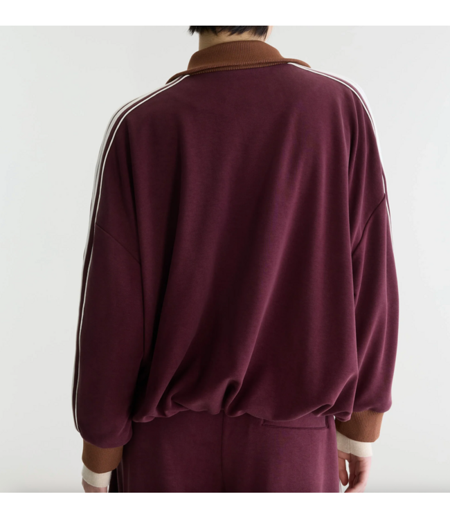 Bellerose Teng Zip-Up Sweatshirt Burgundy