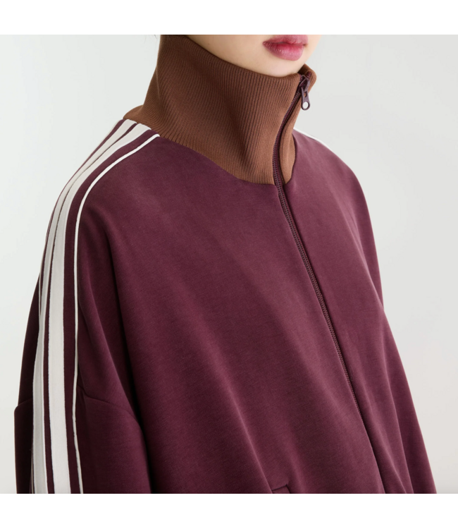 Bellerose Teng Zip-Up Sweatshirt Burgundy