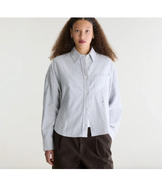 Bellerose Jaxie Striped Cotton Shirt Light Blue Stripe A