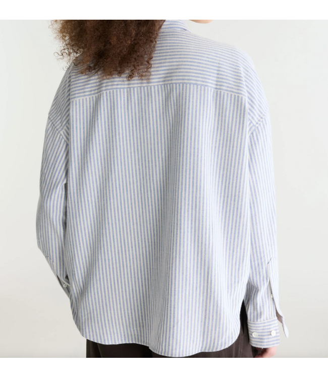 Bellerose Jaxie Striped Cotton Shirt Light Blue Stripe A