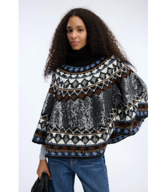 Munthe Verst Poncho Mix Black