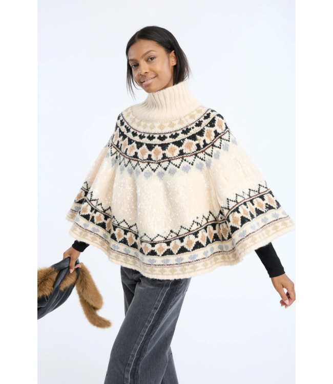 Munthe Verst Poncho Mix Creme