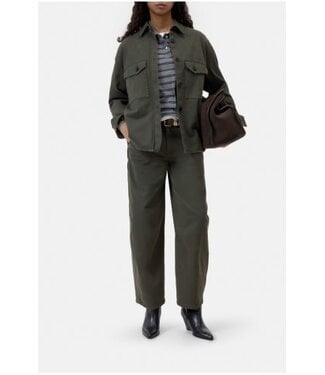 Closed Oversized shacket juniper green 686