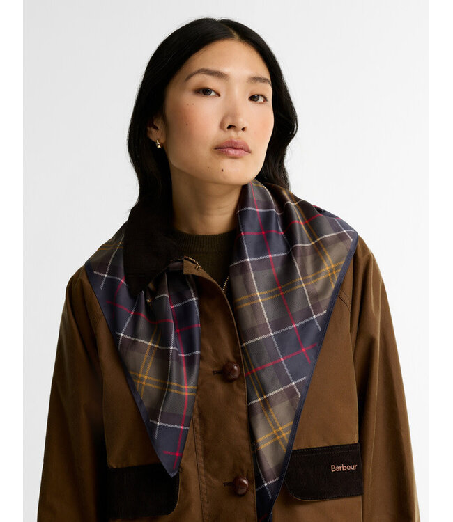 Barbour Silky classic tartan scarf blue