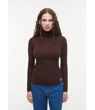 Studio AR Ava Viscose Blend Knit Cacao brown
