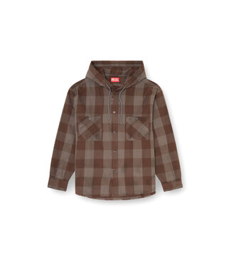 Diesel Drum Hoodie brown check
