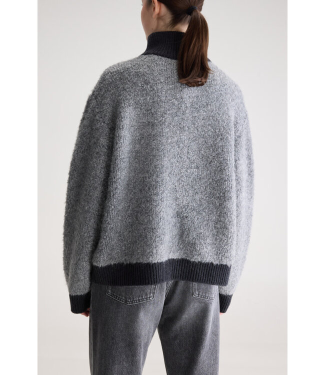 Bellerose Dooh Zip Sweater Mid Grey