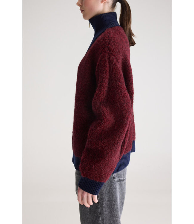 Bellerose Dooh Zip Sweater Wine