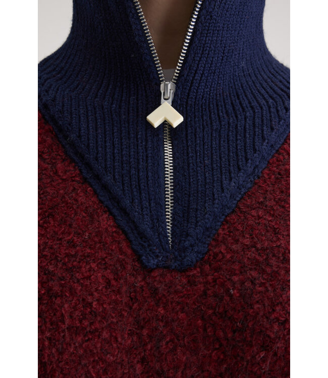 Bellerose Dooh Zip Sweater Wine