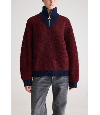 Bellerose Dooh Zip Sweater Wine