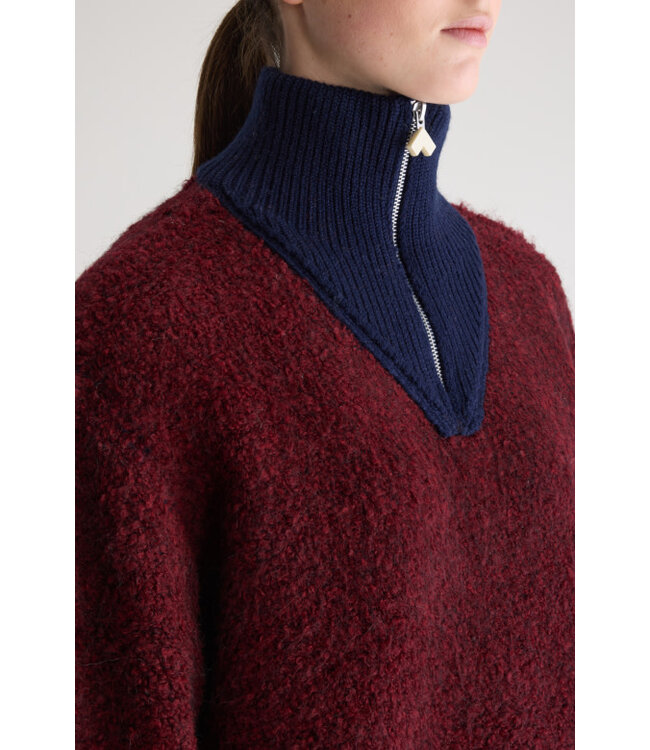 Bellerose Dooh Zip Sweater Wine