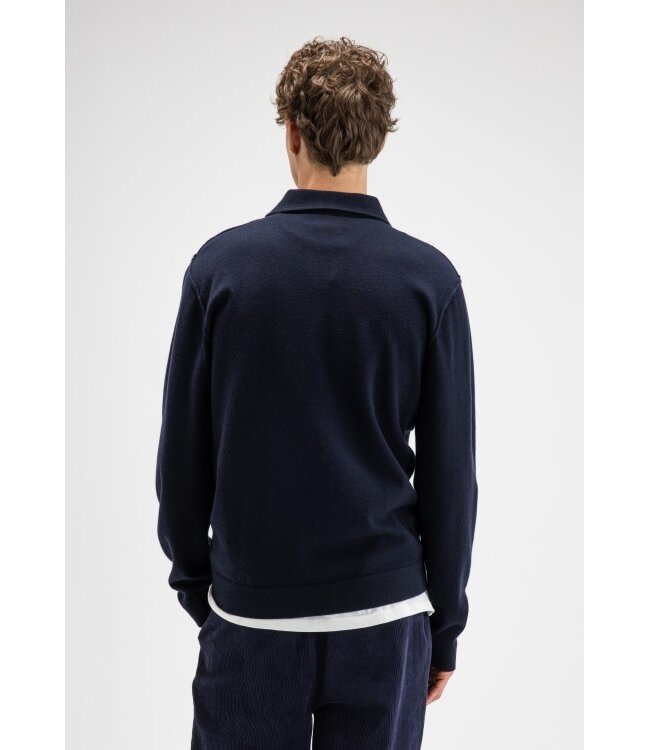 Butcher of Blue Clifden zip polo alaska blue
