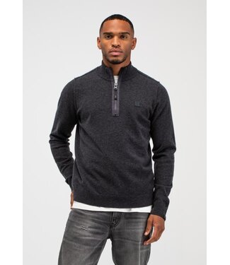 Butcher of Blue Clifden halfzip black melange