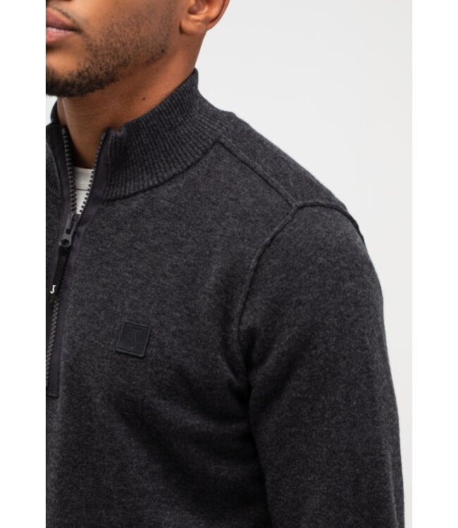 Butcher of Blue Clifden halfzip black melange