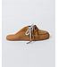 Posa boat loafer mule brushed suede camel