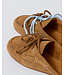 Posa boat loafer mule brushed suede camel