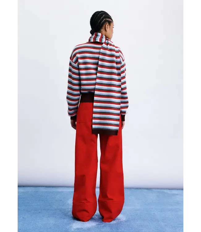FRNCH Shibuya Cardigan/Scarf Red/Blue