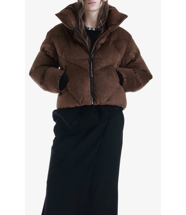 Krakatau Qw616 NEBULA Short Puffer Jacket Brown