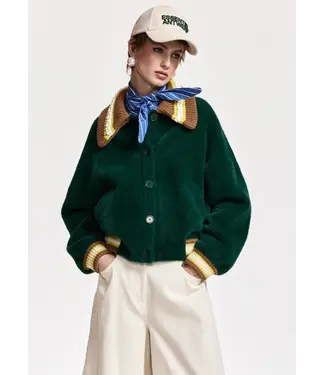 Essentiel Antwerp Kamore Knit Jacket Forest Whisper