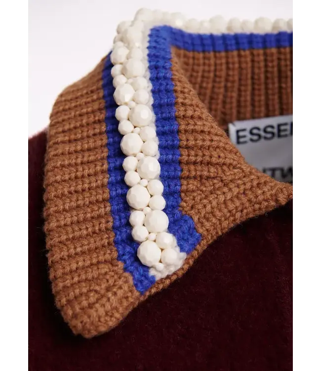 Essentiel Antwerp Kamore Knit Jacket Wine Not