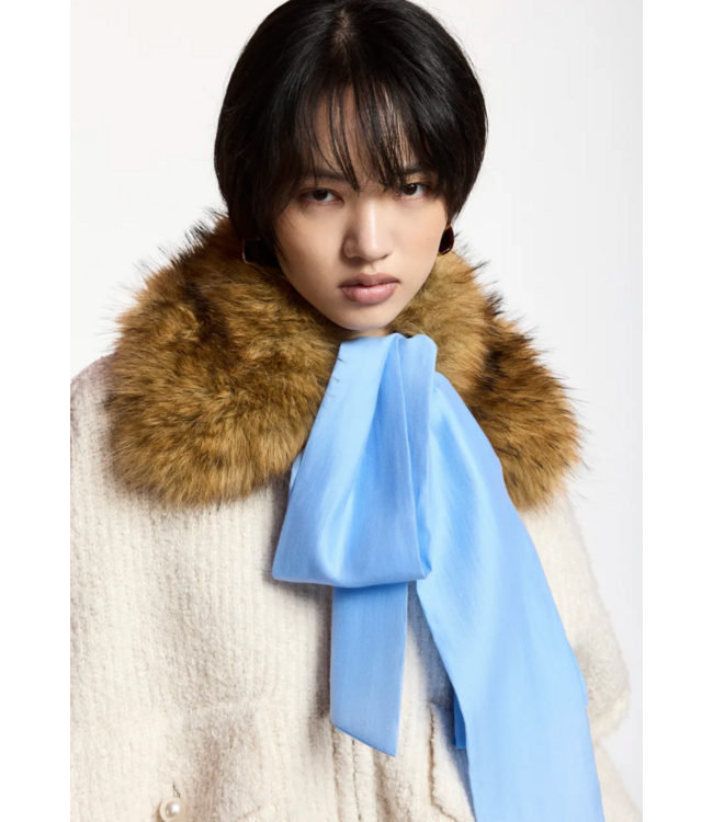 Essentiel Antwerp Kanada Knitted Jacket Faux Fur Off-White