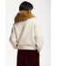 Essentiel Antwerp Kanada Knitted Jacket Faux Fur Off-White