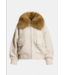 Essentiel Antwerp Kanada Knitted Jacket Faux Fur Off-White