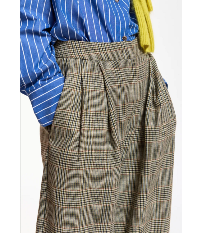 Essentiel Antwerp Karol Checked Pants Brown Sugar