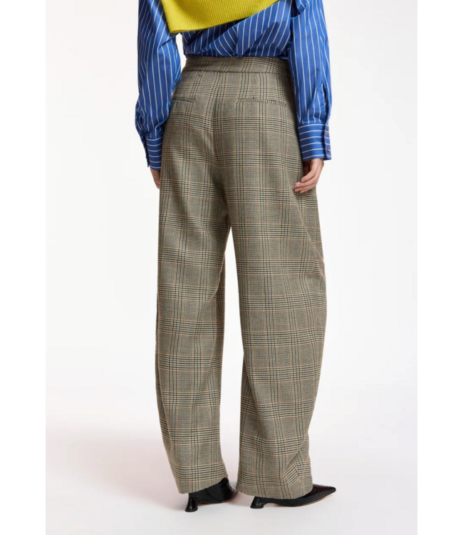 Essentiel Antwerp Karol Checked Pants Brown Sugar