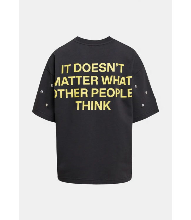 Essentiel Antwerp Kourse T-shirt Silver Studs Charcoal Chic