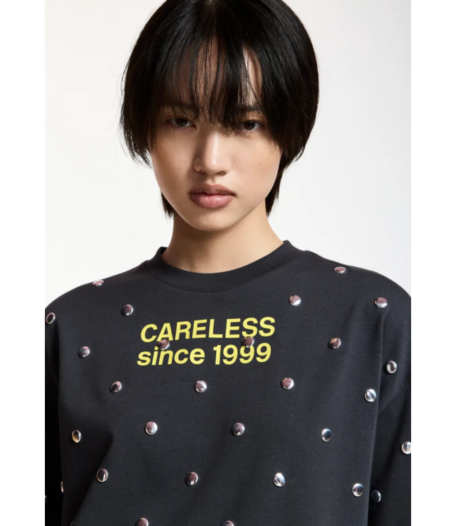 Essentiel Antwerp Kourse T-shirt Silver Studs Charcoal Chic