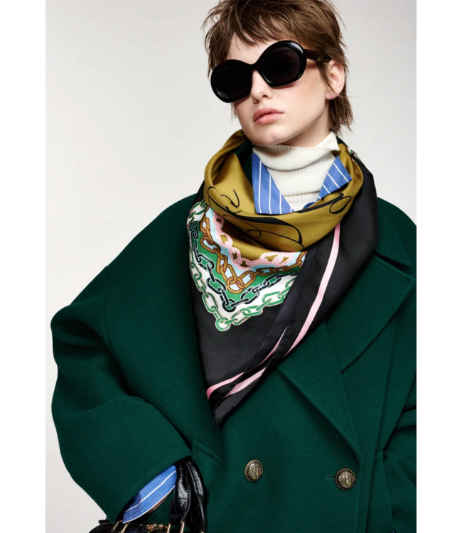 Essentiel Antwerp Klassik Printed Scarf Steel Pulse