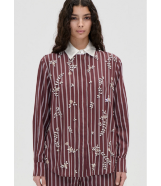 Stine Goya Oversized Shirt Embellished Uniform Stripes