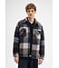 Butcher of Blue Vance wool check overshirt chestnut brown