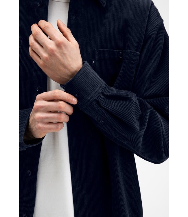 Butcher of Blue Griff cord overshirt alaska blue