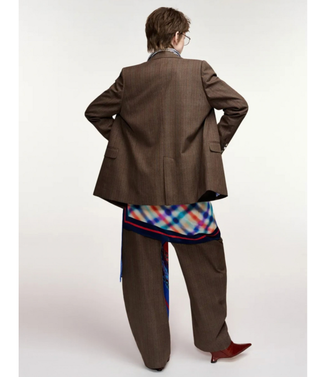 Essentiel Antwerp Kit1 Double Breasted Blazer Brown Sugar