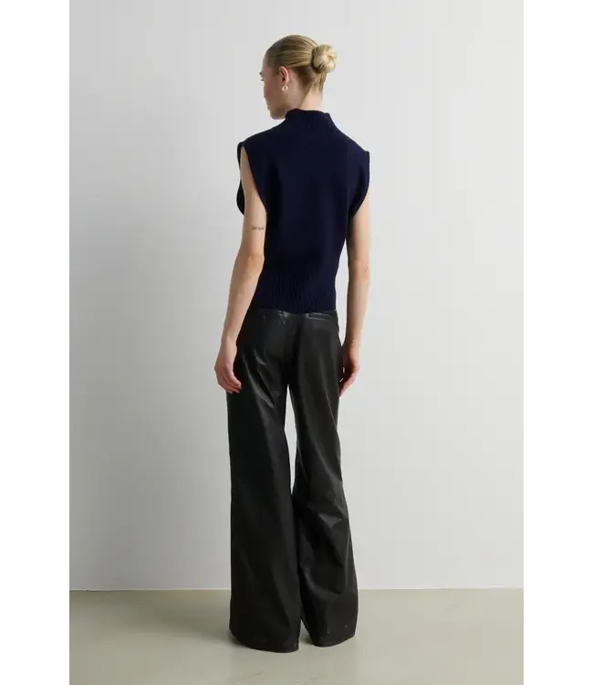 Second Female Longo Knit T-Neck Vest Night Sky