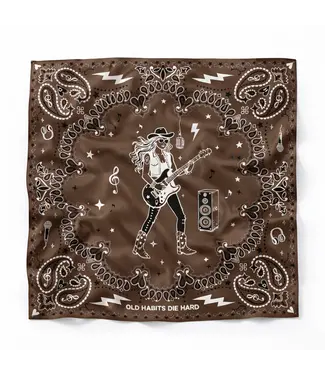 Old Habits die Hard You are a Rockstar scarf brown