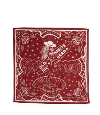Old Habits die Hard surf girl club scarf red