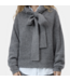 Closed Hoodie with bow tie  Grey