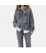 Closed Hoodie with bow tie  Grey