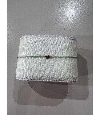 Betty Bogaers mini heart rope bracelet plain moss green gold