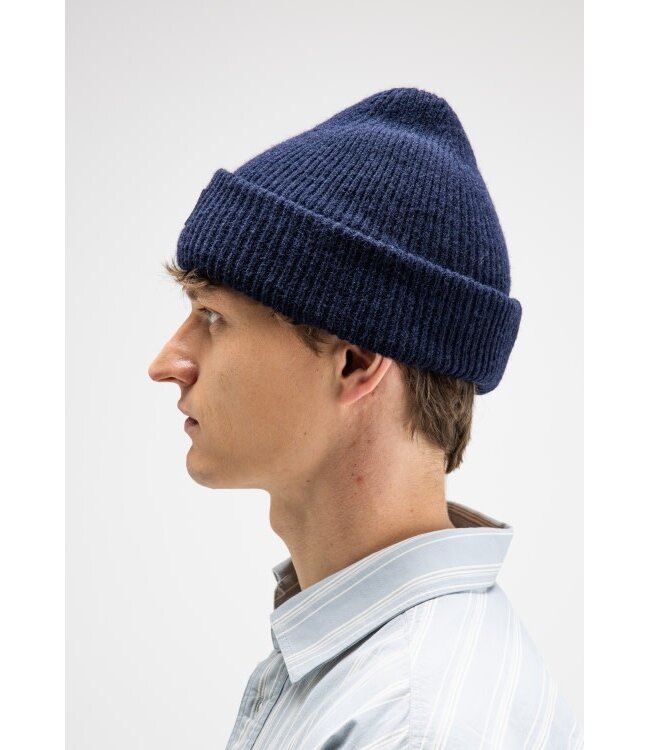 Butcher of Blue Army wool hook beanie alaska blue